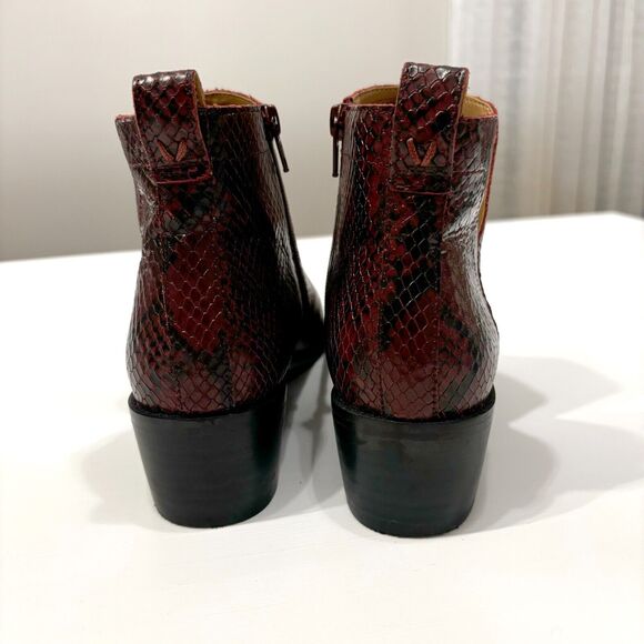 Vionic Women's Clara Boa Wine Snake Skin Leather Ankle Booties Boots US Size 8.5 - Picture 5 of 8